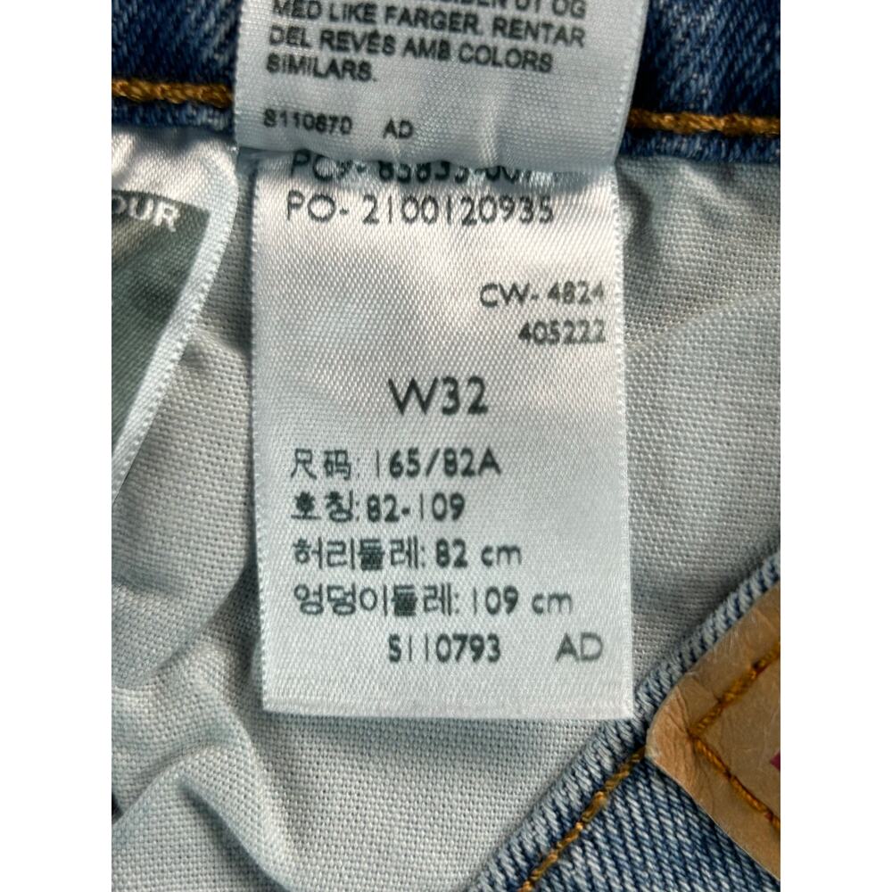 Levi’s 501 Women’s W32 14/15 High Rise Cutoff Denim Shorts Raw Frayed Hem Blue - Picture 4 of 9